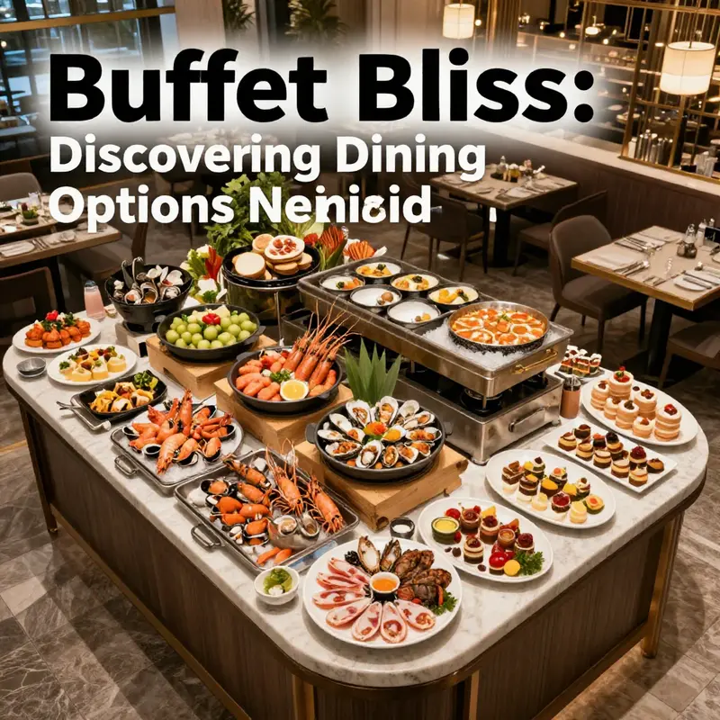 An aerial view of a lavish buffet table filled with diverse high-end dishes and desserts.