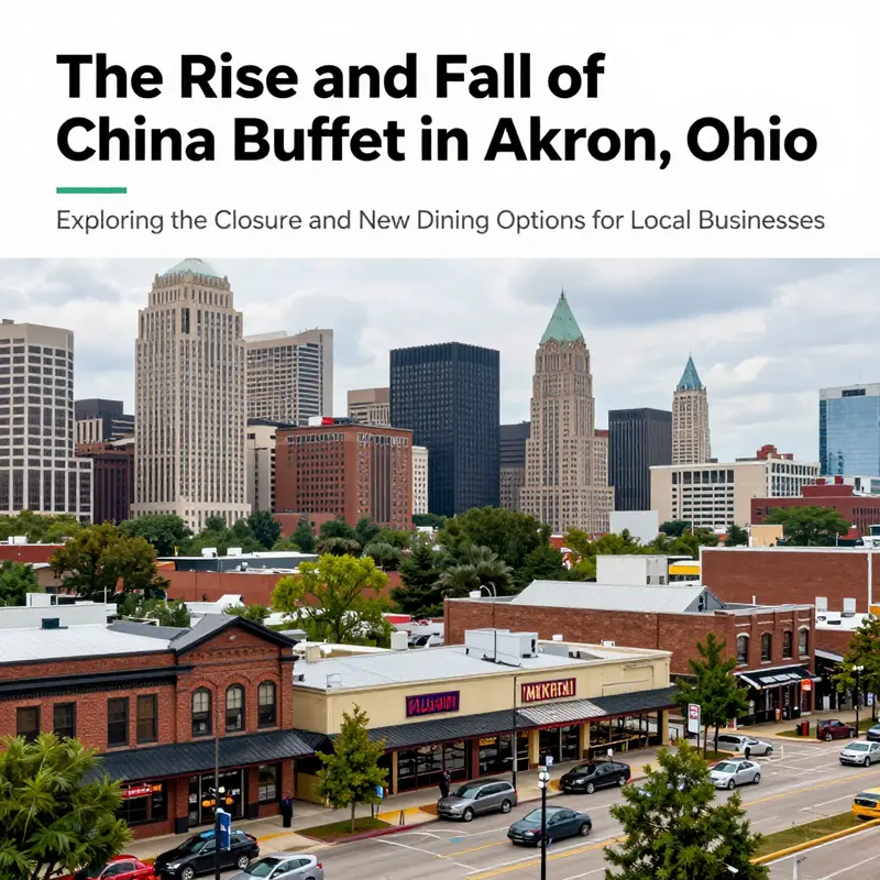 A scenic view of Akron, Ohio, showcasing its restaurants and vibrant food culture.