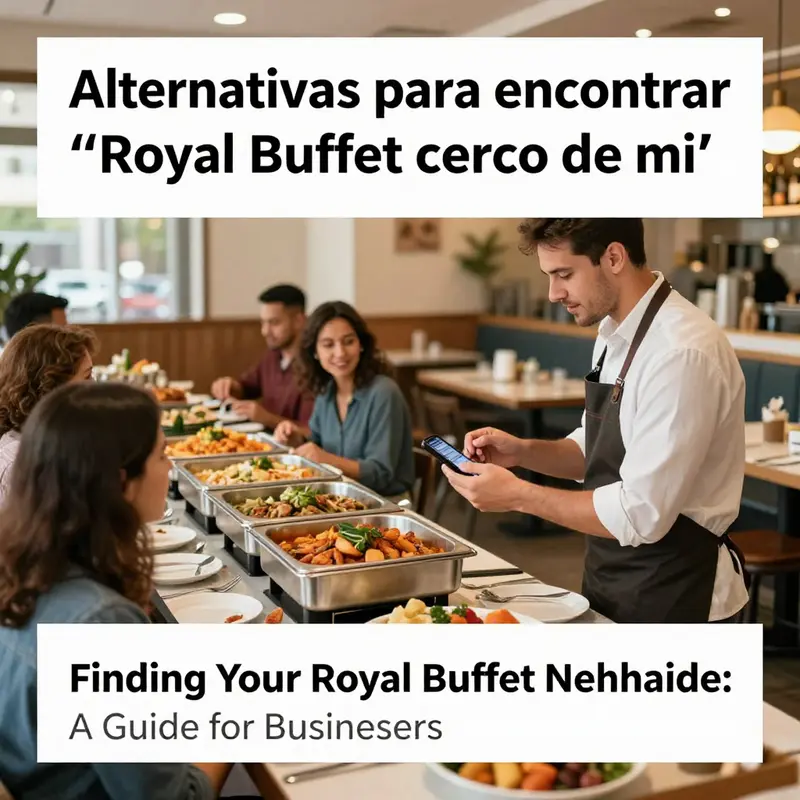 Using mapping apps to find nearby ‘Royal Buffet’ locations enhances customer accessibility.