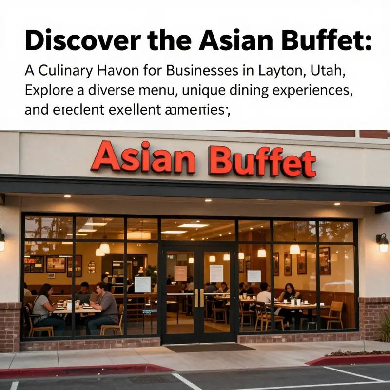 A view of the Asian Buffet restaurant in Layton, Utah, highlighting the entrance and atmosphere for customers.