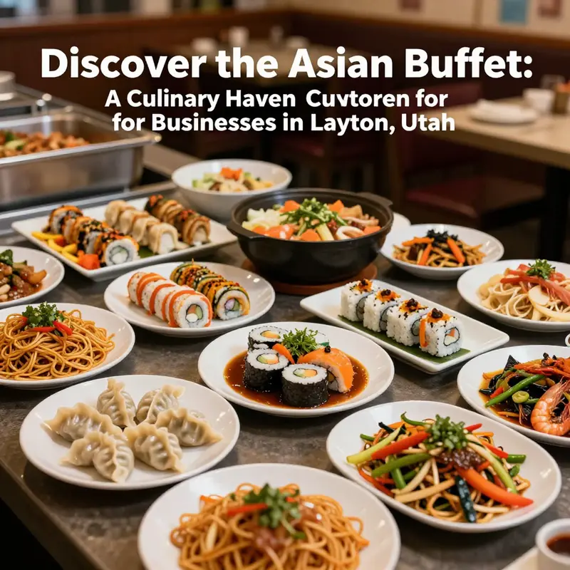 A diverse selection of Asian cuisine available at the buffet, showcasing fresh ingredients and variety.