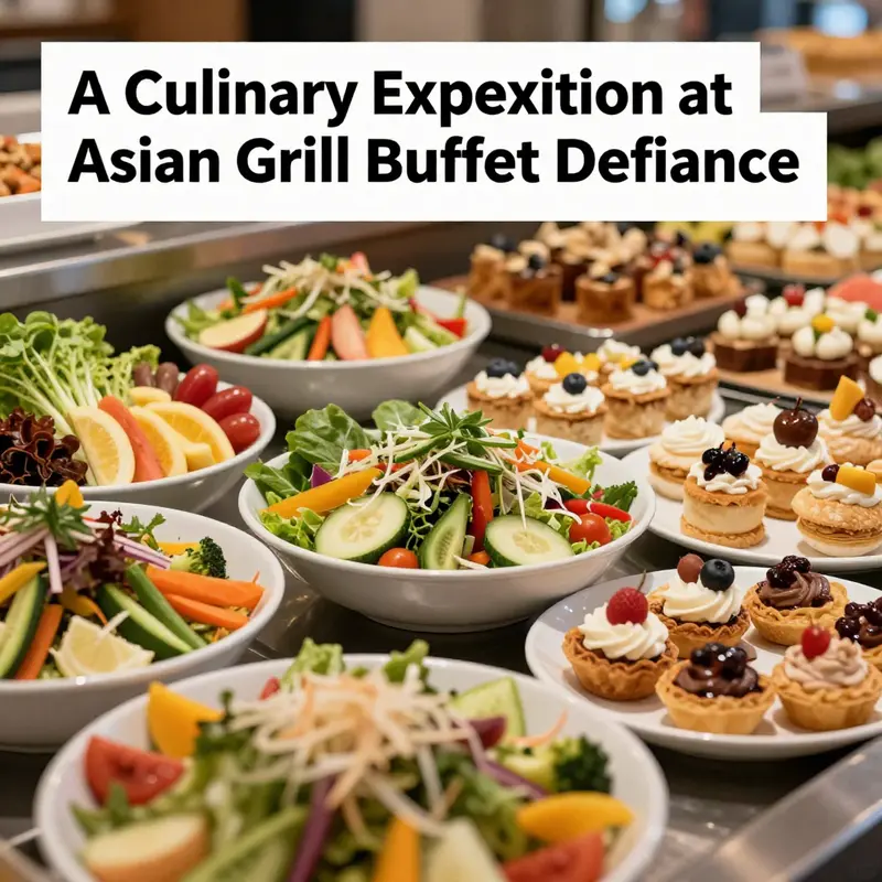 A vibrant selection from the buffet, showcasing a variety of Asian dishes ready to satisfy every palate.