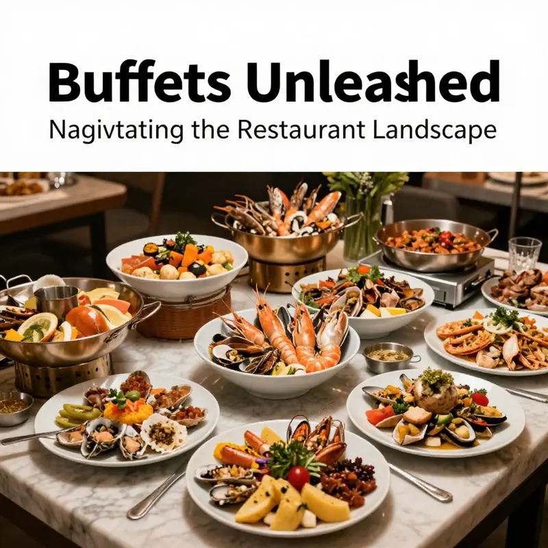 An array of options in a buffet restaurant offering various culinary delights.