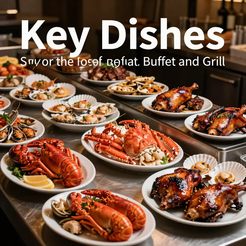 A selection of key dishes that highlight the diverse offerings of Royal Buffet and Grill.