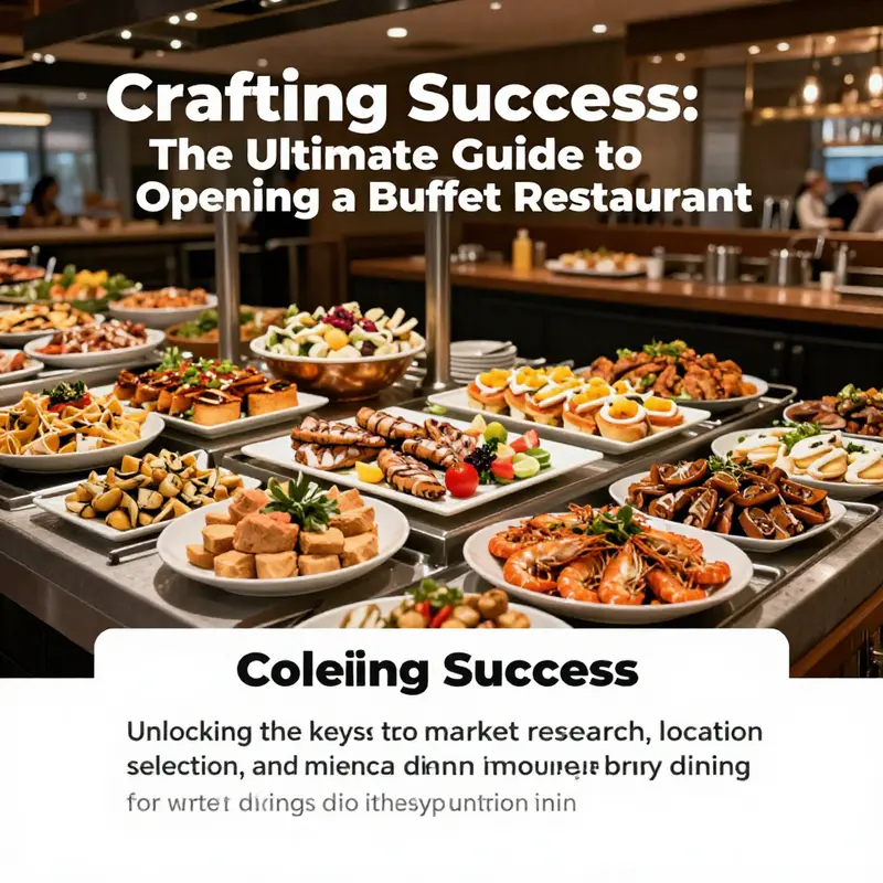 A colorful and enticing cover image displaying a variety of buffet food options in an inviting setup.