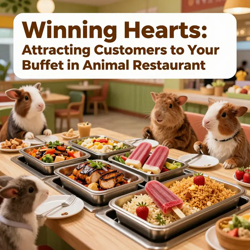 A buffet spread displaying preferred foods that attract various animal customers.