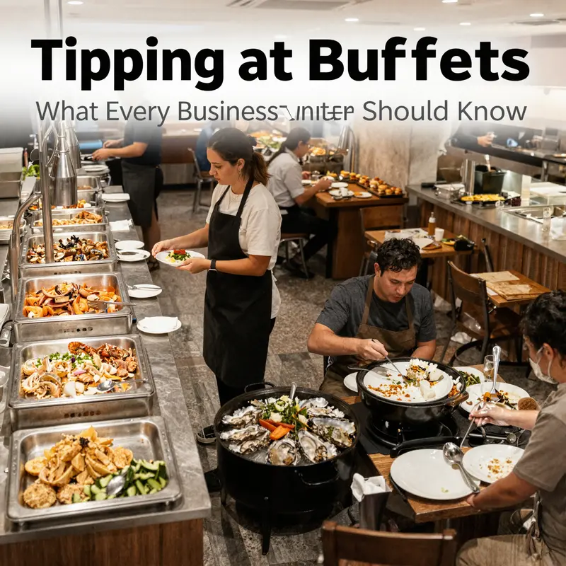 The array of service levels at a buffet restaurant influences tipping practices.