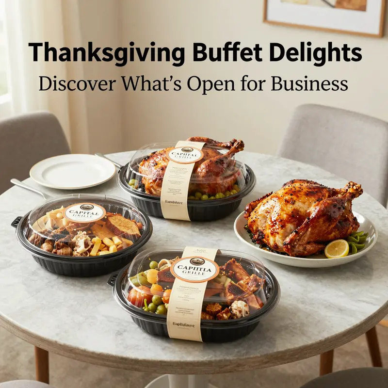 Golden Corral presents a feast of Thanksgiving classics in a vibrant buffet setup.