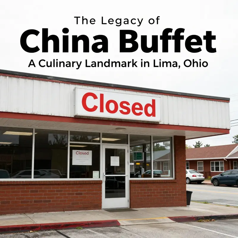The once-bustling China Buffet in Lima, Ohio, now stands closed.