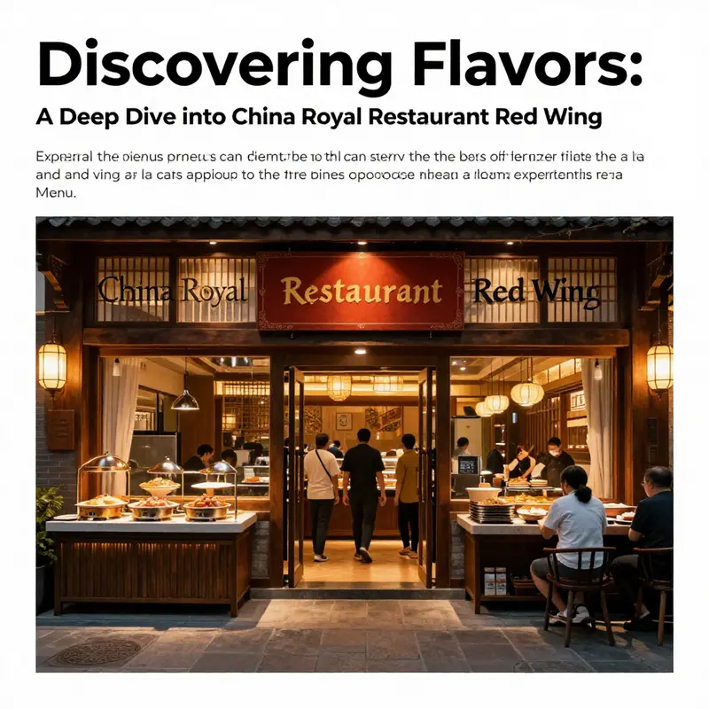 The exterior of China Royal Restaurant Red Wing illuminated at night, showcasing its inviting appeal to diners.