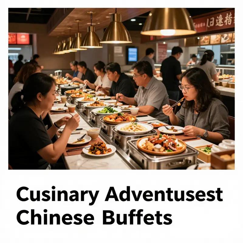 A lively dining environment in a Chinese buffet in Toledo, Ohio, showing patrons enjoying their meals in a warm, bustling atmosphere.