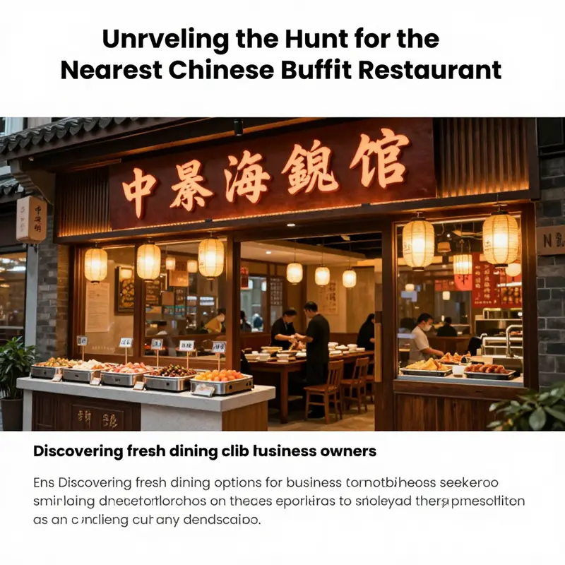 The exterior of a Chinese buffet restaurant, warmly lit with a welcoming signage inviting diners inside.