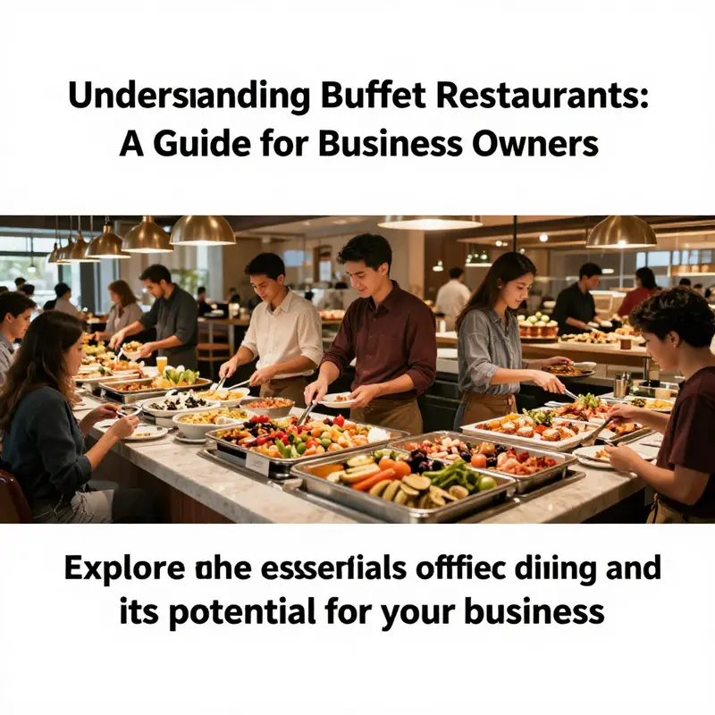 A busy buffet restaurant scene with diners enjoying a variety of food from a vibrant buffet spread.