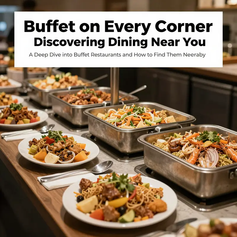 An inviting buffet table laden with an assortment of colorful dishes, reflecting the selection available at buffet restaurants.