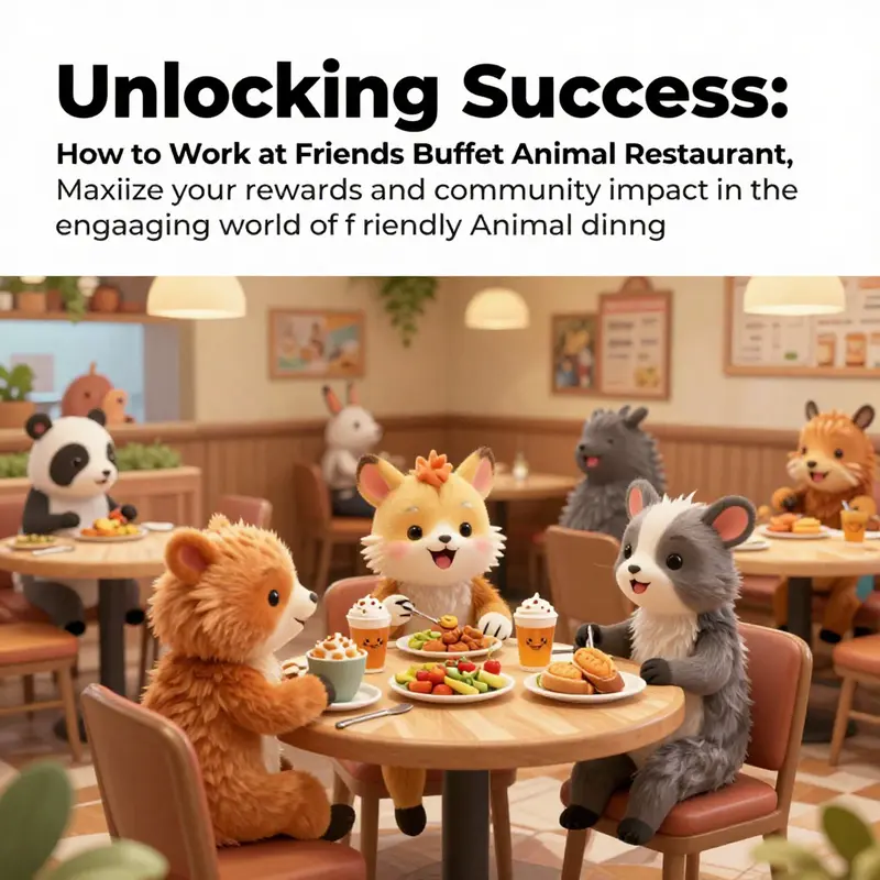 A lively animal restaurant with cute characters portraying a vibrant community atmosphere.