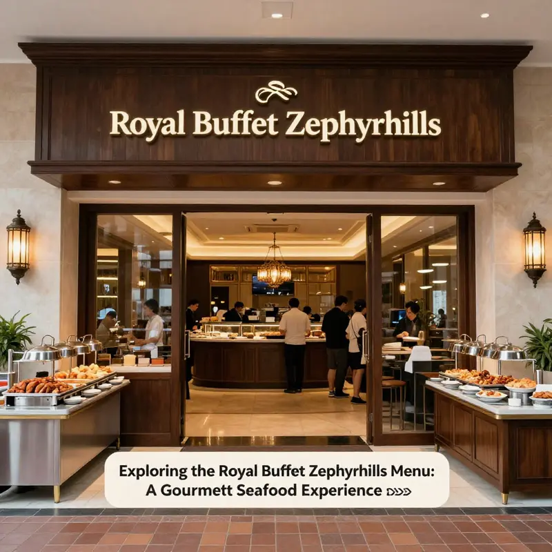 A welcoming view of the entrance to Royal Buffet Zephyrhills, depicting its inviting ambiance.