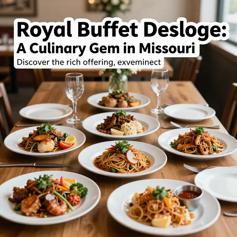 A beautifully set dining table at Royal Buffet Desloge showcasing Asian cuisine.