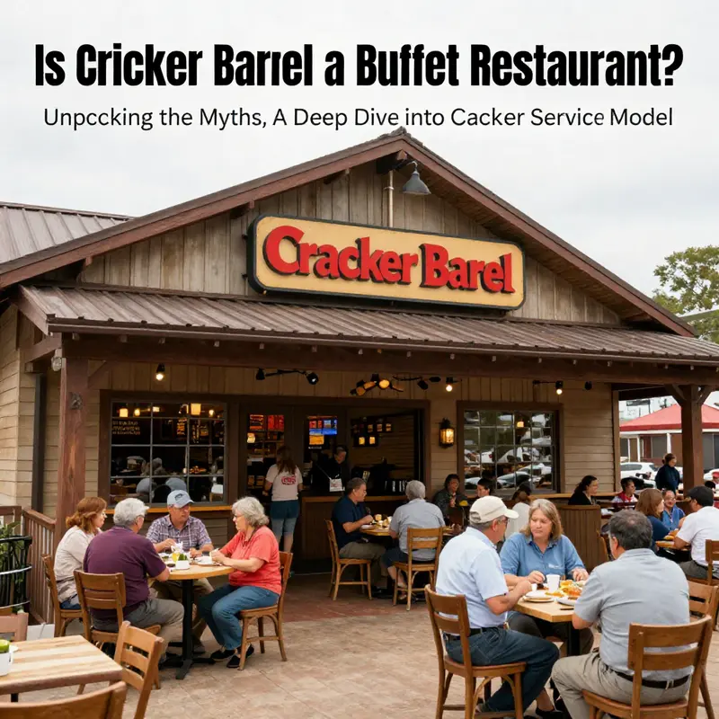 Exterior view of a Cracker Barrel restaurant with guests arriving and a classic wooden façade.