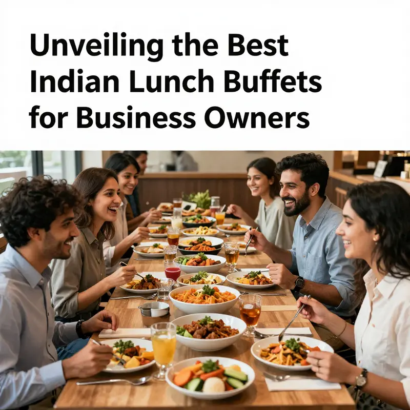 A vibrant buffet at an Indian restaurant showcasing the variety of dishes available for lunch.