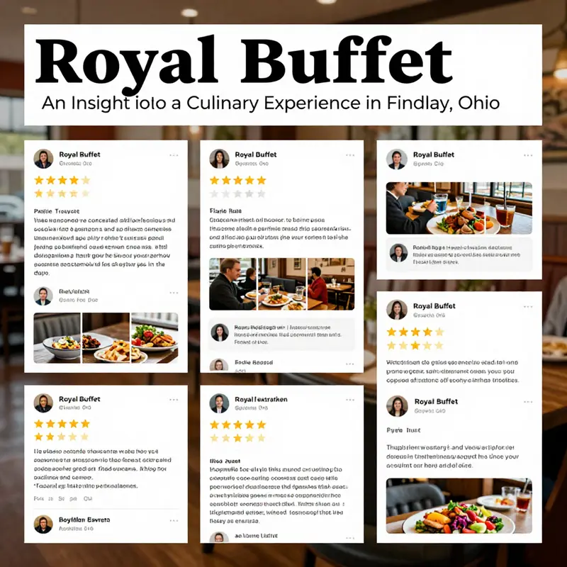 A variety of customer reviews highlighting both praises and criticisms of Royal Buffet.