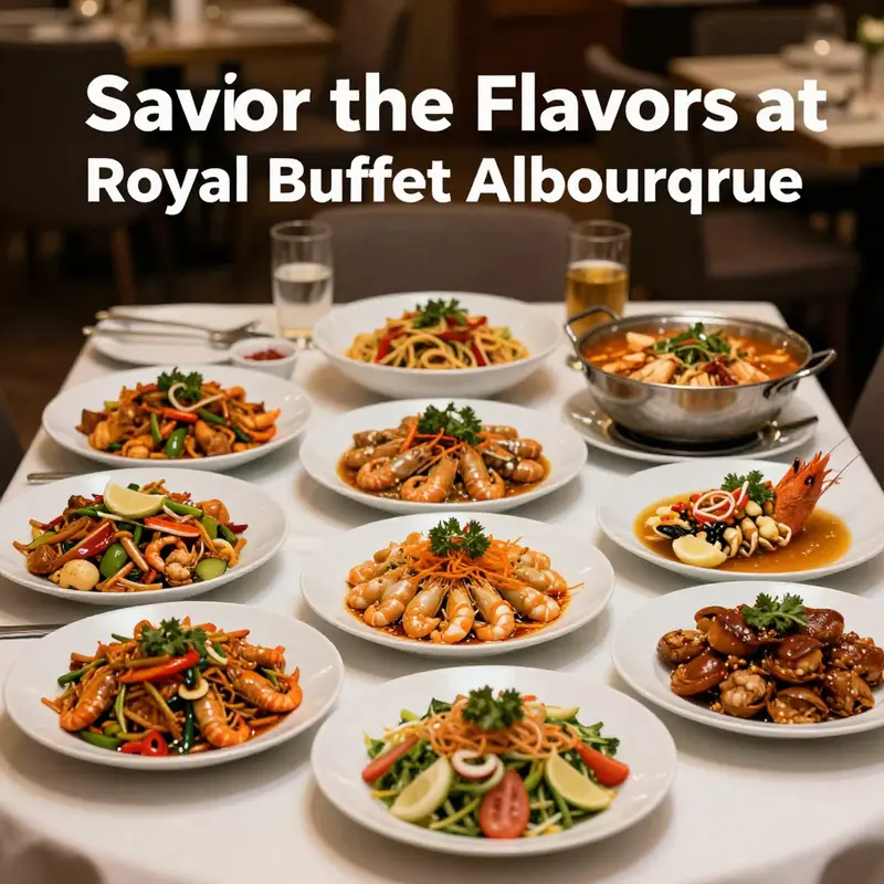 An enticing variety of dishes representing the diverse culinary options at Royal Buffet Albuquerque.