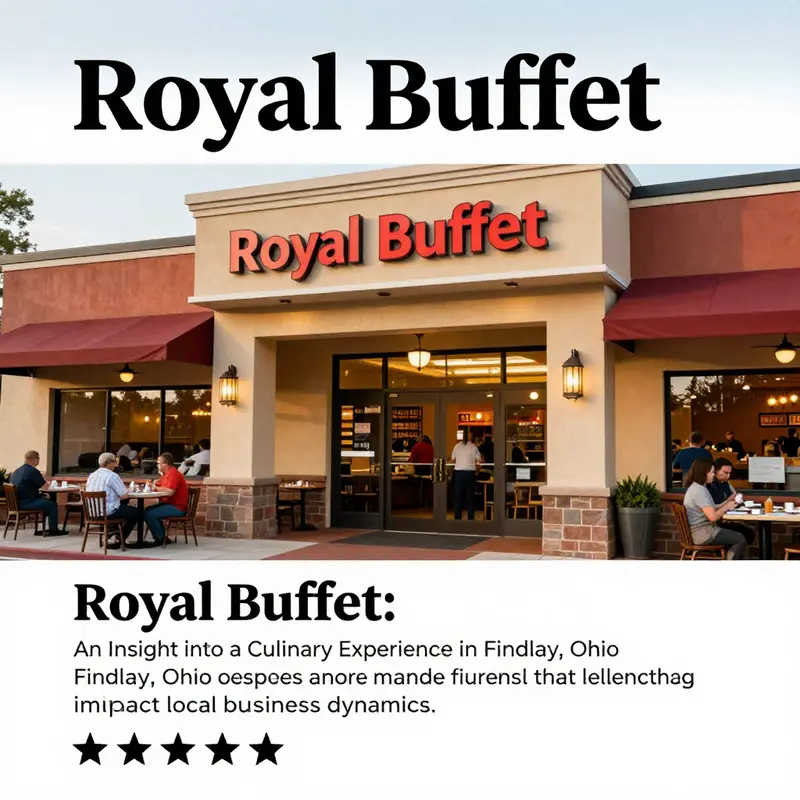 The exterior of Royal Buffet in Findlay, Ohio, showing a welcoming atmosphere for diners.