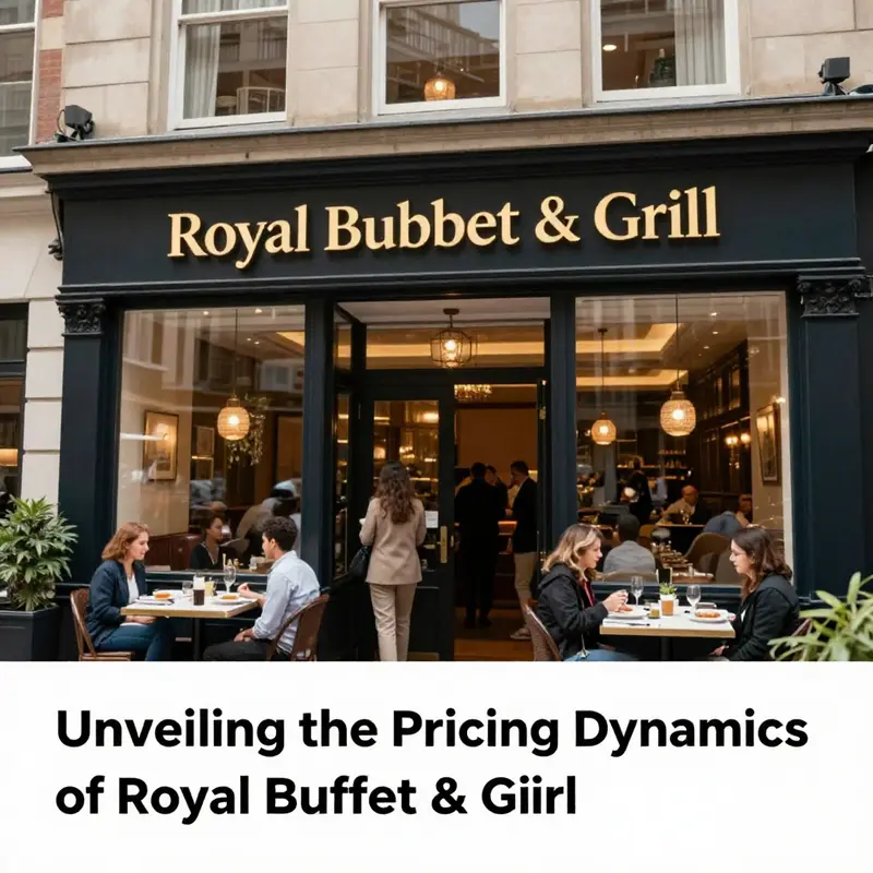 Current pricing and the visual representation of diverse offerings at Royal Buffet & Grill.