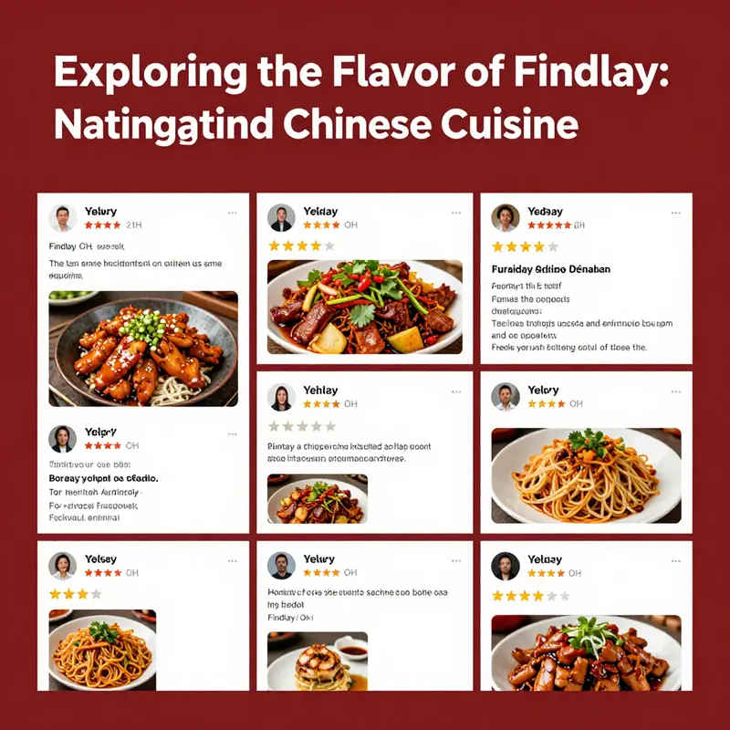 A visual representation of customer reviews highlighting ratings from different Chinese restaurants in Findlay.