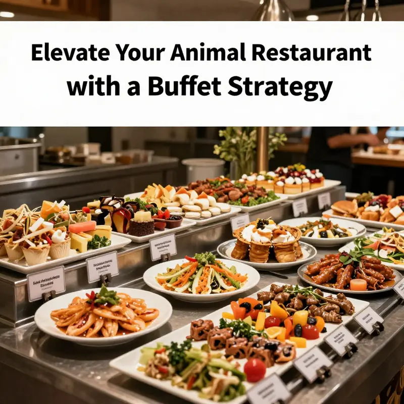 Customers interact with a buffet, enjoying the convenience of self-service in a lively Animal Restaurant.