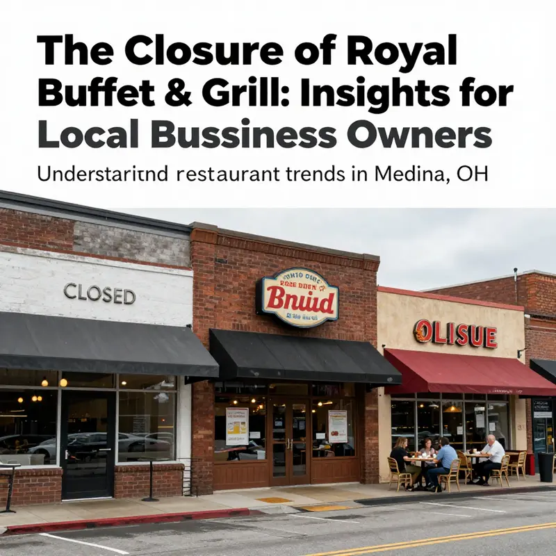 An image displaying a blend of closed and open restaurants in Medina, illustrating the evolving dining landscape.