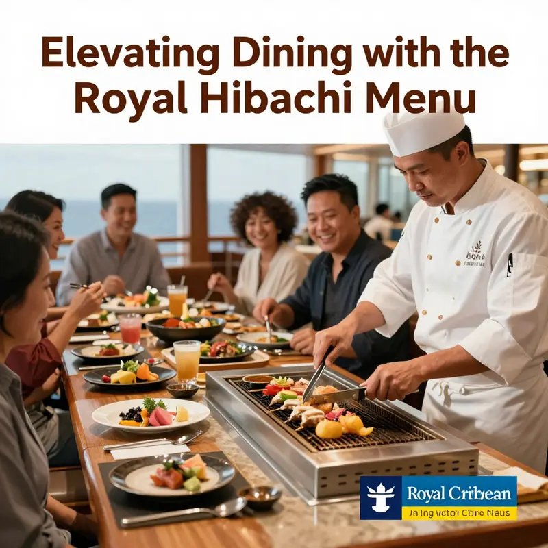 An engaging hibachi dining experience on a Royal Caribbean cruise ship.