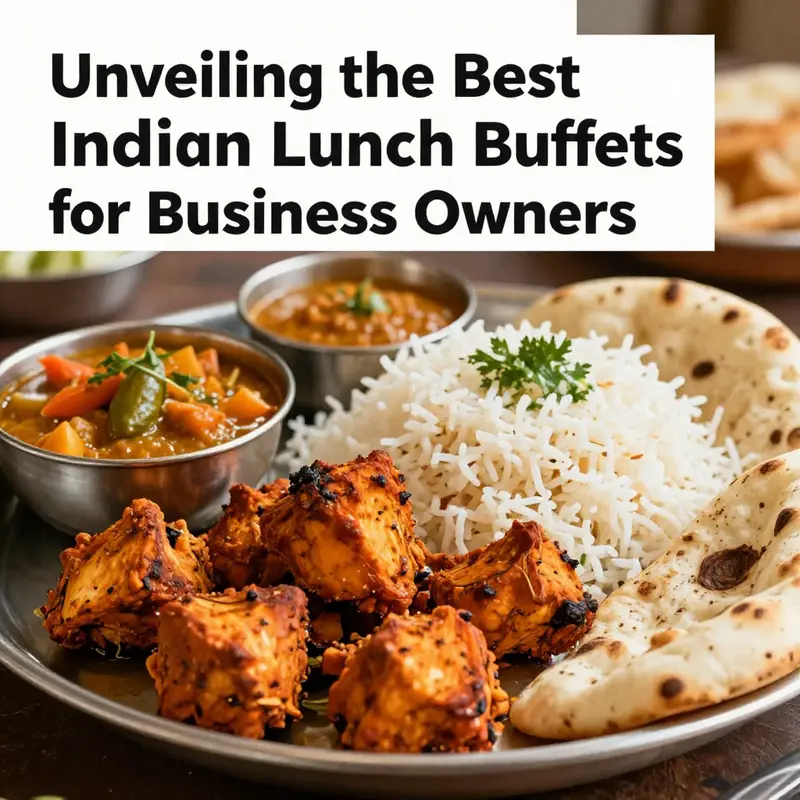 A vibrant buffet at an Indian restaurant showcasing the variety of dishes available for lunch.