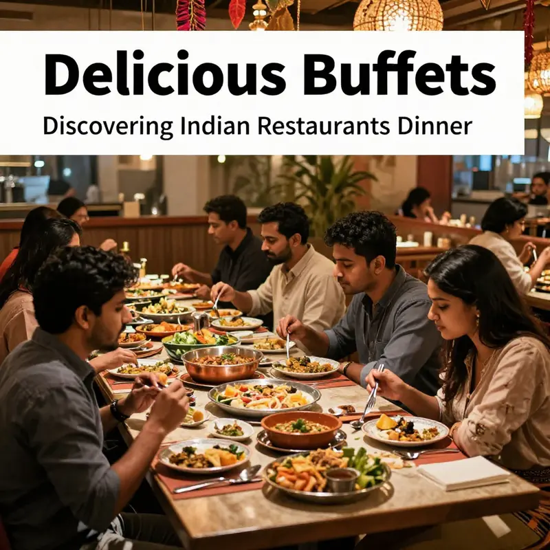 A visually appealing buffet spread that showcases the rich variety of Indian cuisine available at Indian restaurants.