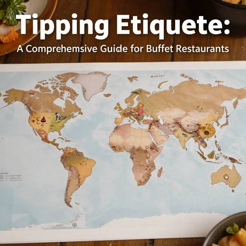 A visual representation of various buffet service types and the corresponding expectations for tipping.
