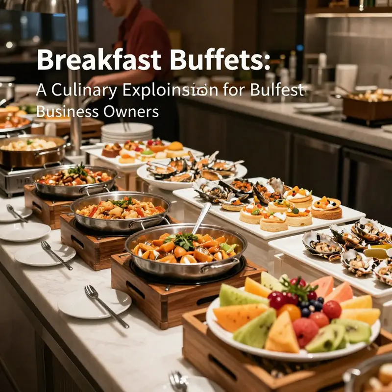 A vibrant display of breakfast options at the Huaqi Breakfast Buffet, showcasing both Chinese and Western dishes.