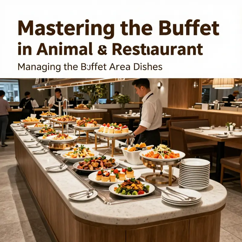 Customers enjoying a vibrant buffet in Animal Restaurant, showcasing the variety of dishes available.
