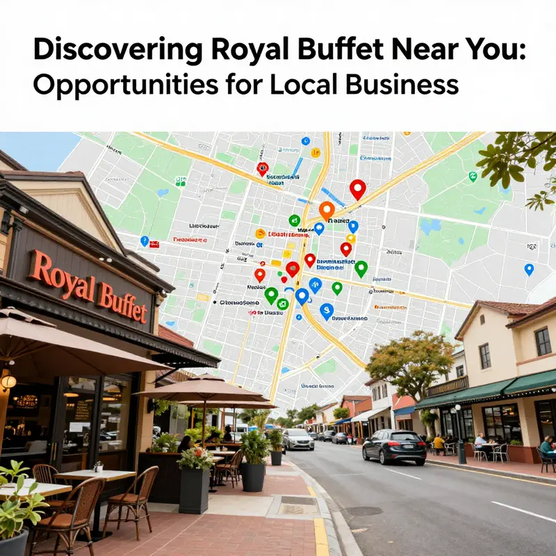 A map representation of the Royal Buffet locations accessible to diners.