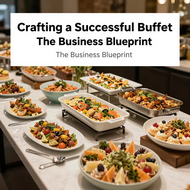 A buffet restaurant in a prime location, drawing in customers with its appealing storefront and menu displays.