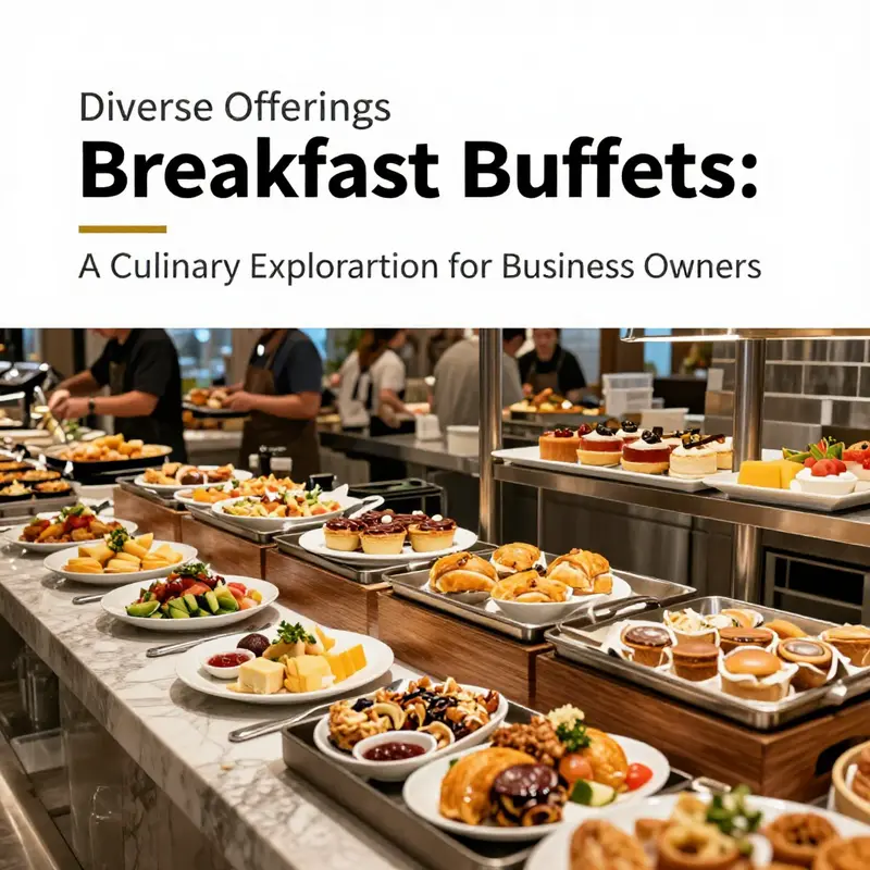 A vibrant display of breakfast options at the Huaqi Breakfast Buffet, showcasing both Chinese and Western dishes.