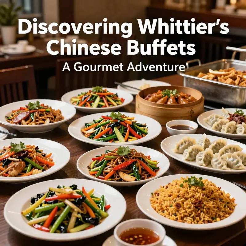 A vibrant display of Asian delicacies at Paradise Buffet, Whittier’s popular dining destination.