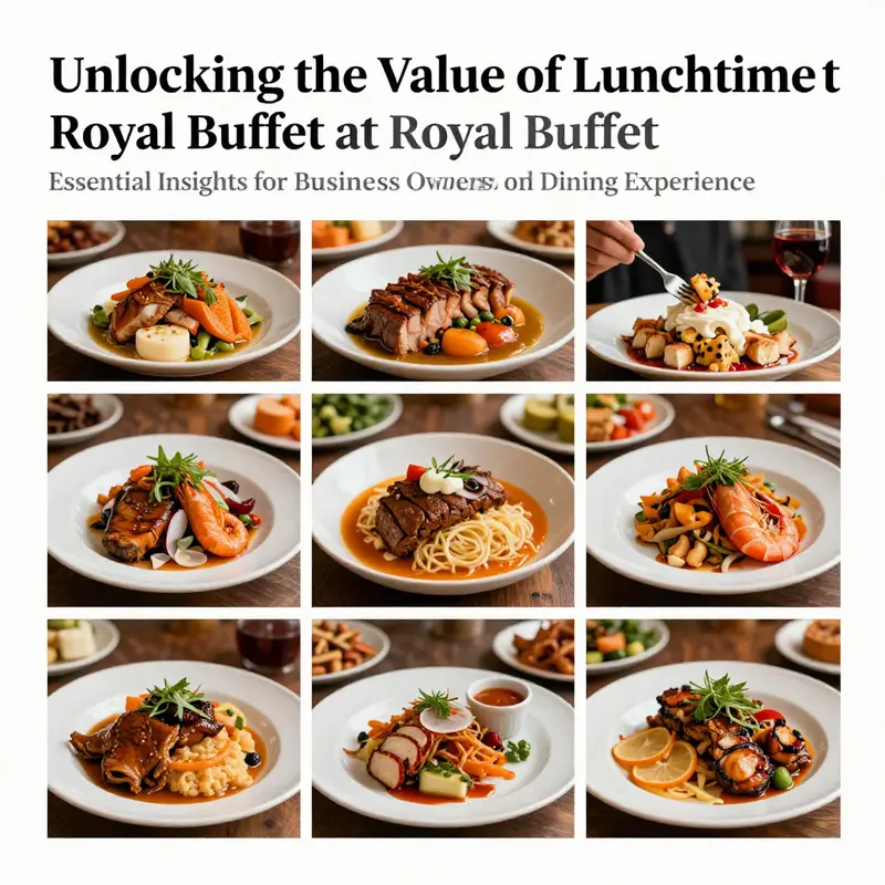 An appetizing collage of various dishes available at Royal Buffet, highlighting its culinary diversity.