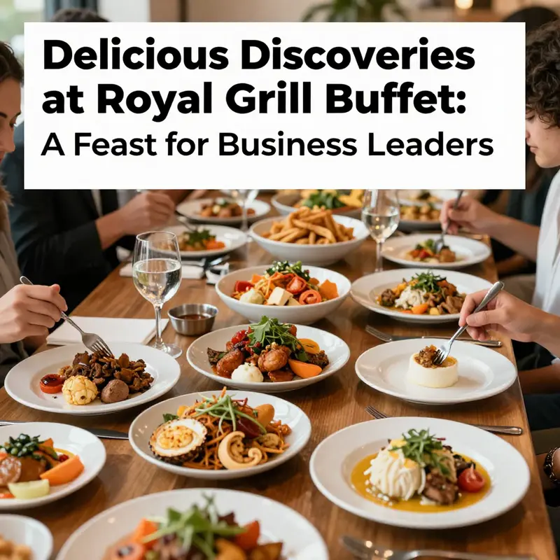 A table filled with colorful dishes at Royal Grill Buffet, representing the restaurant's rich culinary offerings.