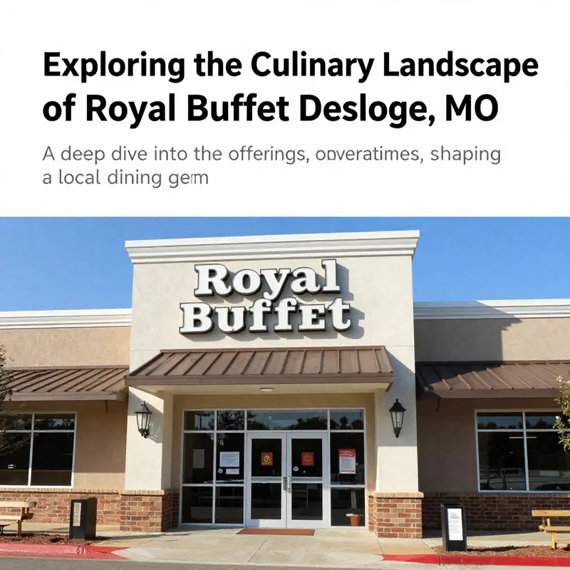 The front of Royal Buffet in Desloge, MO with a clear sky, depicting a welcoming dining establishment.