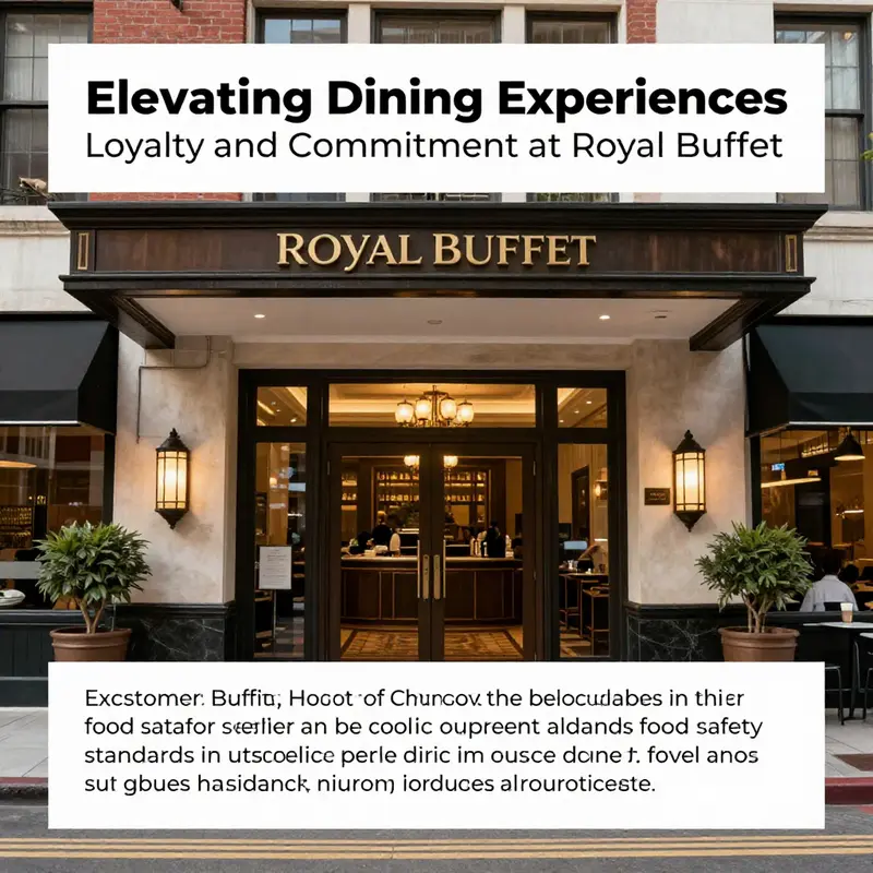 The elegant facade of Royal Buffet, highlighting its upscale dining offerings and welcoming atmosphere.