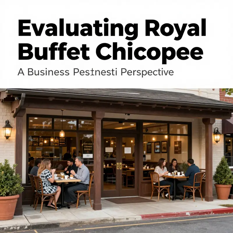 The front entrance of Royal Buffet yellow-lit during the evening, showcasing its welcoming atmosphere.