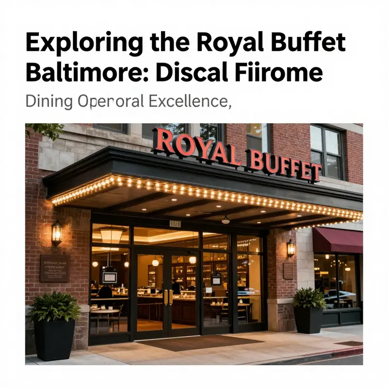 The exterior of Royal Buffet Baltimore, emphasizing its warm and inviting entrance, highlighted by the restaurant's name.