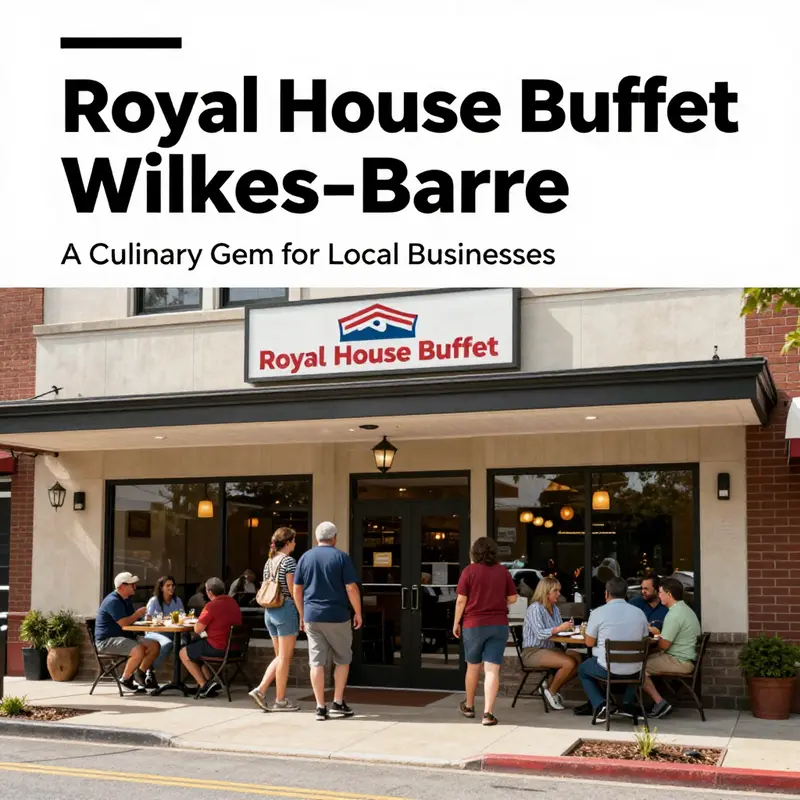 The entrance to Royal House Buffet, featuring its logo and welcoming ambiance for diners.