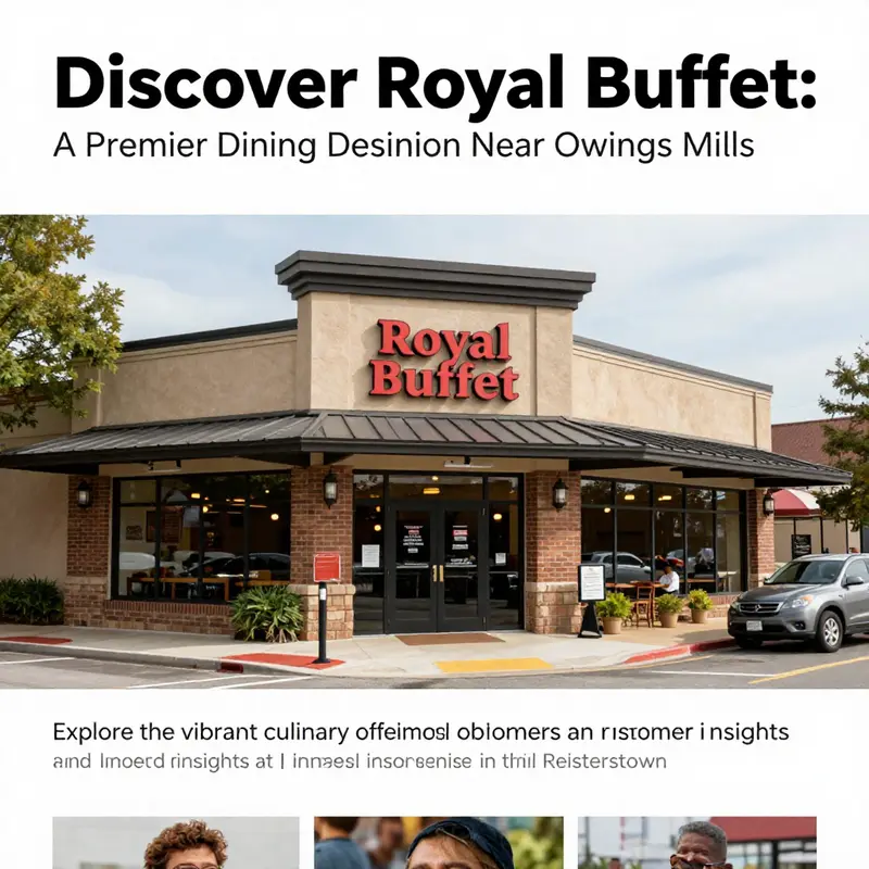 The exterior view of Royal Buffet, showcasing its inviting entrance and signage, situated in a lively neighborhood.