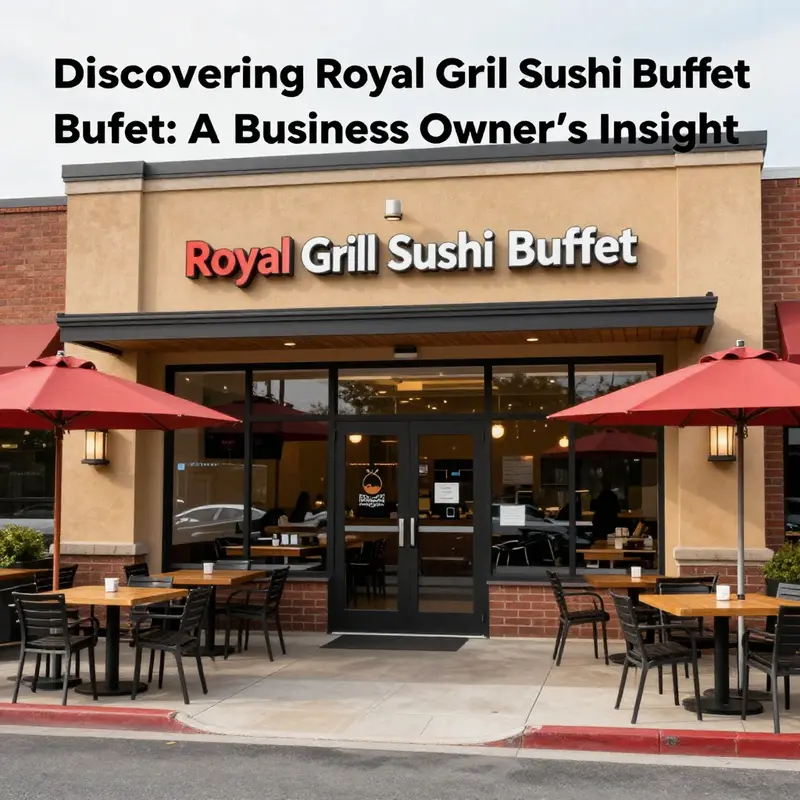 The inviting entrance of Royal Grill Sushi Buffet, where guests are welcomed for a delightful dining experience.