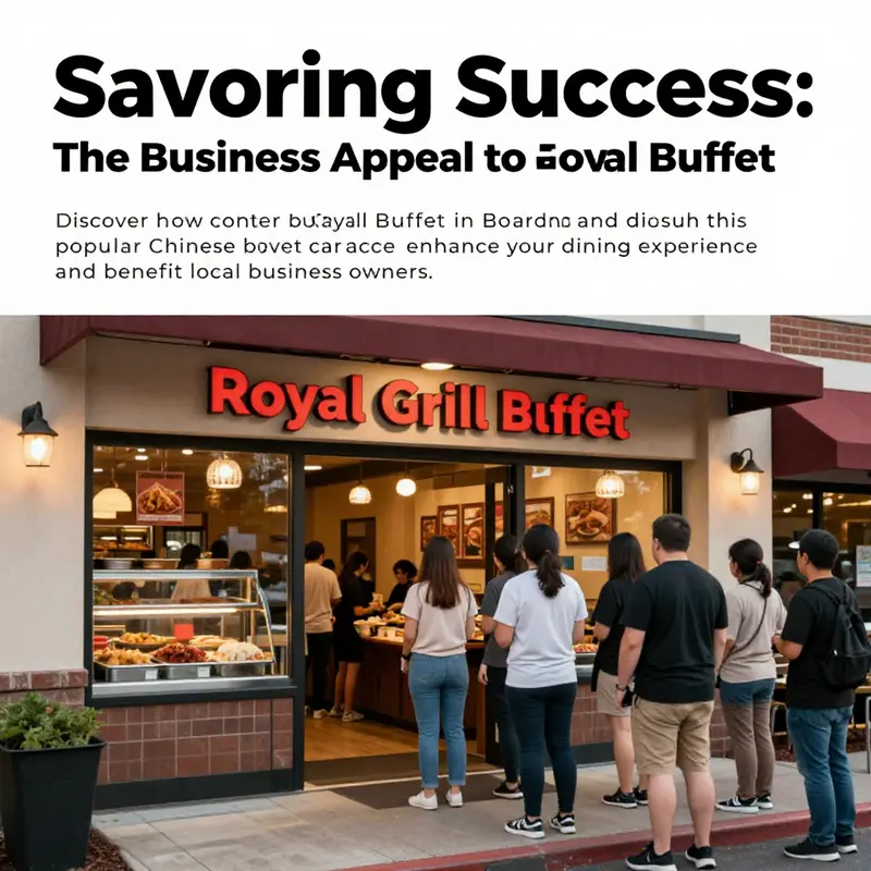 An image of the Royal Grill Buffet entrance with customers waiting to dine, capturing the establishment's popularity.